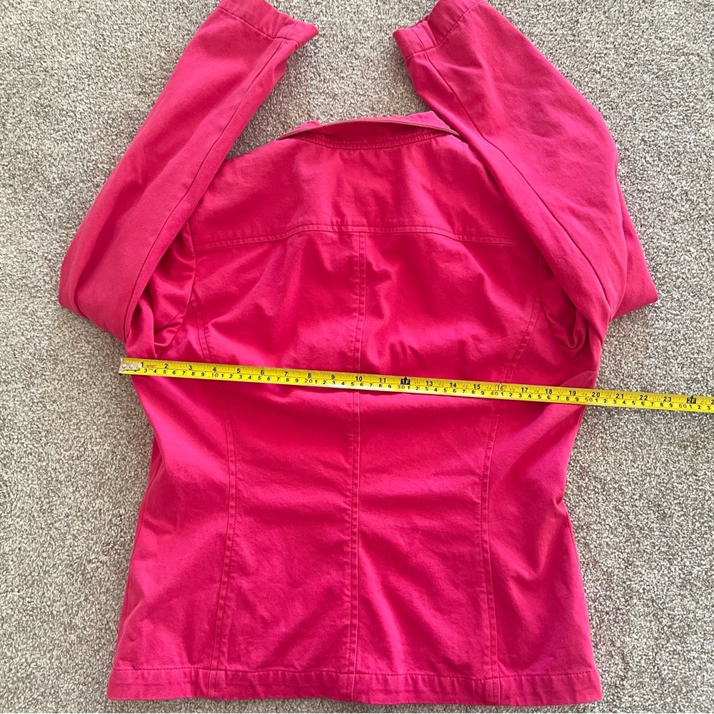 Jones New York Stretch Hot Pink Button Up Jacket w Front Pockets - Picture 10 of 10